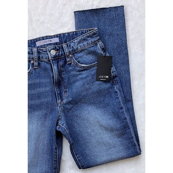 NWT Joe's Jeans High Rise Straight Ankle Raw Frayed Hem Jeans in Paula, Size 23 - Picture 7 of 16